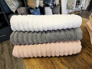 Mountain Stripe 100% Cotton Zero Twist Soft Hand & Bath Towels (Sold Separately) - Picture 1 of 20
