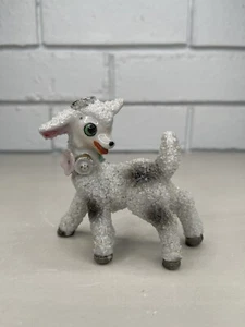 Vintage Sugar Textured Happy Lamb With Halo Figurine Mid Century Kitsch Japan - Imagen 1 de 10