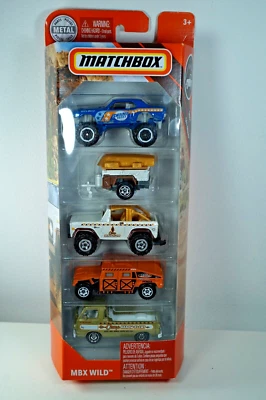 MATCHBOX Mattel 5-Pack 4X4 MBX Wild ADVENTURE Vehicles Cars Gift Set NEW 1:64! - Image 1 of 4