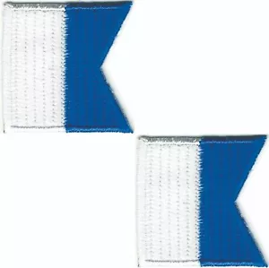 Maritime Signal Flag Letter A Embroidered Alpha Iron on (1 1/4" in) Lot of 2 - Picture 1 of 2