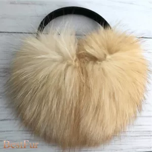 Orejeras cálidas extra grandes de piel de zorro real para mujer Earlap Ear Muff soporte de cuero - Imagen 1 de 4