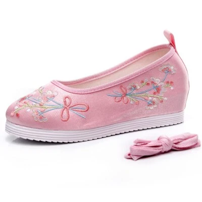 Zapatos planos tradicionales chinos para mujer talla 4,5-9 bordados florales 100 % algodón Foto 1 de 4
