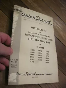 1955 UNION SPECIAL Industrial Sewing Machine INSTRUCTIONS Catalog No. 89 Chicago - Picture 1 of 5