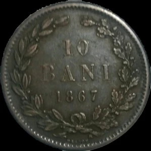 Romania Heaton 1867 10 Bani . Scarce. High Grade - Picture 1 of 2