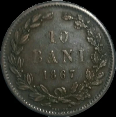 Romania Heaton 1867 10 Bani . Scarce. High Grade - Image 1 of 2