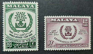  MALAYAN FEDERATION MALAYSIA 1957 WORLD OF REFUGEE YEAR SG 13 - 14 MNH OG