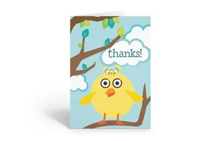Linda tarjeta amarilla de nota de agradecimiento de pájaro - 10 tarjetas y sobres en caja - B14252 - Imagen 1 de 3
