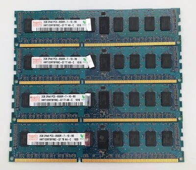 Lot of  8GB (2GBX4) HYNIX HMT125R7BFR8C-G7 2RX8 PC3-8500R ECC SERVER MEMORY RAM - Image 1 of 4