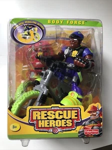 RESCUE HEROES KENNY RIDE BODY FORCE NEW ON CARD 2001 FISHER PRICE - Picture 1 of 3