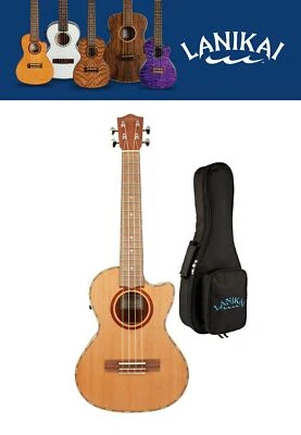 Lanikai Cedar Solid Top Uke Electric Tenor Ukulele +Free Bag | Authorized Dealer - Image 1 of 4