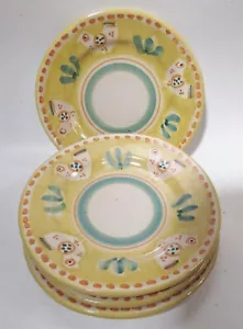 Vtg Vietri Solimene Compagna Yellow Chicken 4 - 6” Bread Plates - Picture 1 of 4