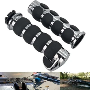 Fit For Harley Davidson Road King Softail Custom Motorcycle Handle Bar Hand Grip - Picture 1 of 12