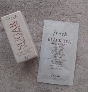 FRESH Sugar Advanced Therapy Lip Treatment 0.07oz MINI + Black Tea Lotion SAMPLE - Picture 1 of 10