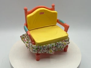 Fisher Price Loving Family Dollhouse  Yellow Family Room Chair with fabric - Picture 1 of 5