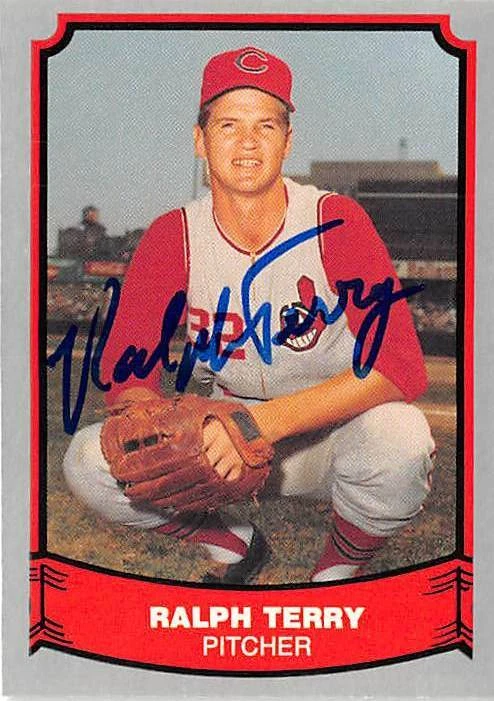 Ralph Terry autographed baseball card Indians, Yankees 1989 Pacific Legends #64 - Image 1 of 1