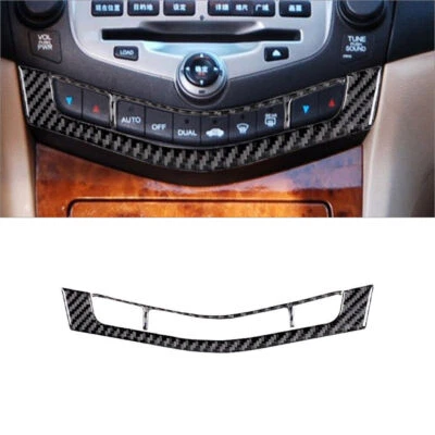 Cubierta de consola climática interior de fibra de carbono para Honda Accord sedán 2003-07 Foto 1 de 4
