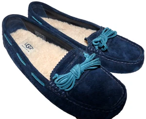 UGG Australia 1003739 Meena Driving Moccasins Blue Slip On Shoes 7.5M - Picture 1 of 18