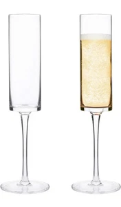 Champagne Flutes Edge Champagne Glass - Modern & Elegant Gift - Set of 2 - Picture 1 of 6