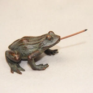 Collection copper statue figure frog tea pet incense burner holder home decor - Picture 1 of 7