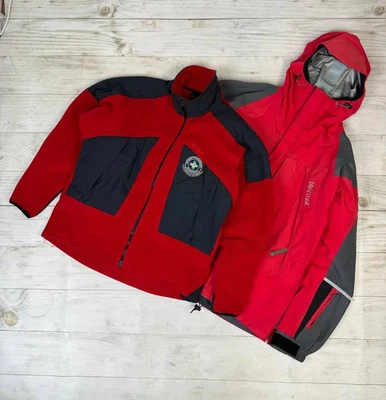 Vintage Marmot Gore Tex Ski Jacket 3 in 1 Waterproof Fleece Men Size L Red - Image 1 of 4