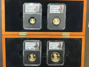 2022-W 4 Coin Gold Eagle Proof Set 1oz 1/2oz 1/4oz 1/10oz NGC PF-70 Advn Release - Picture 1 of 4