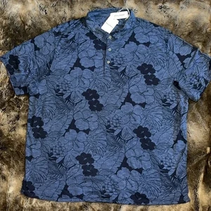 Tommy Bahama Poloshirt Herren 4XLB Sport blau Blüten strukturiert 4XL groß neu mit Etikett $ 138 - Bild 1 von 10