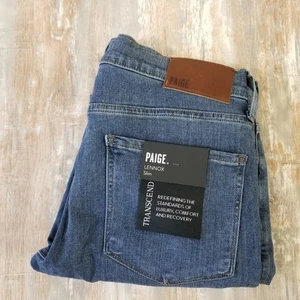 NEW Paige Lennox Jeans Size 29x29.5 Mens Slim Fit Stretch Denim Blue - Picture 1 of 10