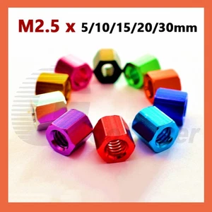 Distanzmuttern Aluminium Verbindungsmuttern Muffe Gewindehülsen Langmutter M2.5 - Picture 1 of 10