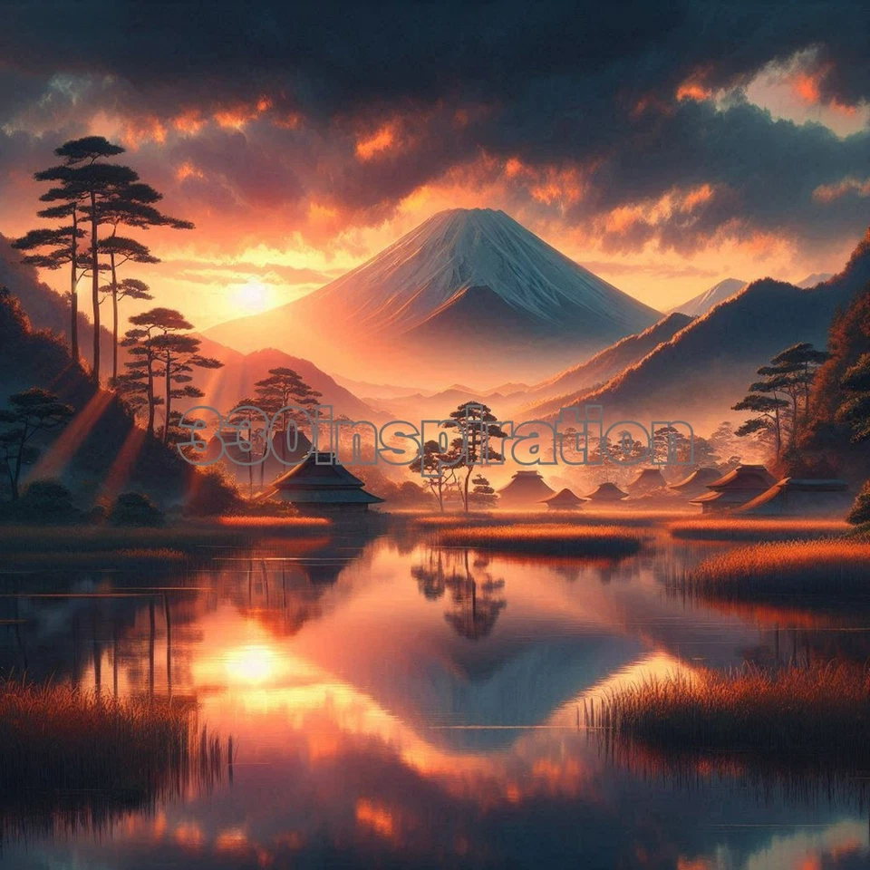 Imagen digital foto papel tapiz fondo arte de escritorio atardecer lago #A23 Foto 1 de 1