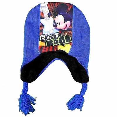 Disney Mickey Mouse Born To Rock Juego de sombreros y mitones azules para niños pequeños talla 2-4T Foto 1 de 3