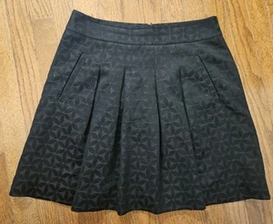 Ann Taylor Loft Damen schwarz Plissee knielang A-Linie, Größe 6, Rock, Blumenmuster - Bild 1 von 6