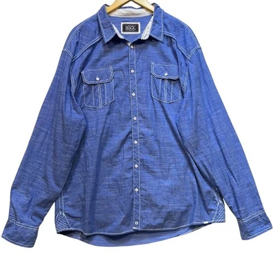 Camisa BKE Hebilla Negra Para Hombre Calce Atlético Abotonada Manga Larga Talla 3XL Azul Foto 1 de 4