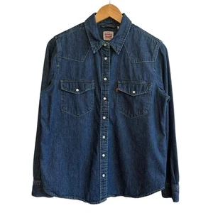 Camisa Levis Western Pearl Snap Manga Larga Con Botones 100% Algodón Talla M #422 - Imagen 1 de 11