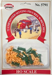 Model Power 5791 HO Unpainted Sitting Figures W/Benches  (Set of 72) - Picture 1 of 2