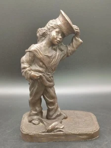 HMS Drake Bronzed Resin Figur 19 cm - Junge im Marine Outfit ohne Beschädigungen - Bild 1 von 8