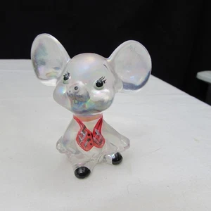 Fenton French Opalescent Iridized Christmas Vest Mouse Special Order 1997 W181 - Bild 1 von 5