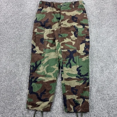 Pantalones militares de Estados Unidos para hombre medianos cortos BDU Woodland camuflados pantalones para clima cálido Foto 1 de 4