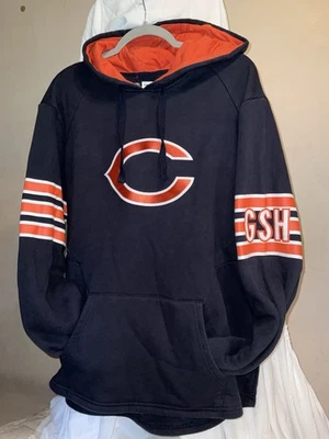 Chicago Bears Fanatics Pullover Hoodie Navy Orange NFL Football GHS Logo Large - Image 1 of 4