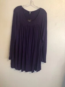 woman’s fisoul tunic purple 2XL relaxed fit long sleeve cruises worship dinner - Picture 1 of 8