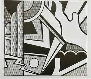 Roy Lichtenstein 10x12 antica litografia 1969 "Pittura moderna con piccolo bullone" - Foto 1 di 4