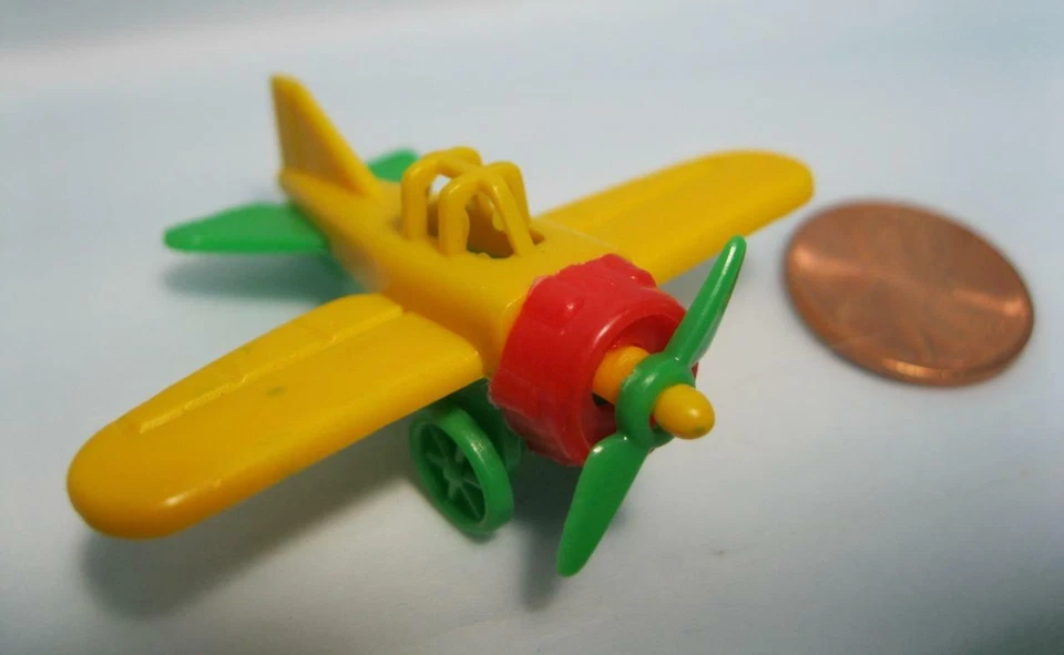 Vintage 1980s Bruder CURTIS Plane Micro Mini Plastic W. Germany 2" toy airplane - Image 1 of 1