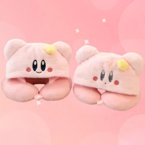 2pcs Cute Kirbuy U-Shaped Soft Hooded Daily Travel Neck Pillow Soft Plush Pillow - Picture 1 of 12