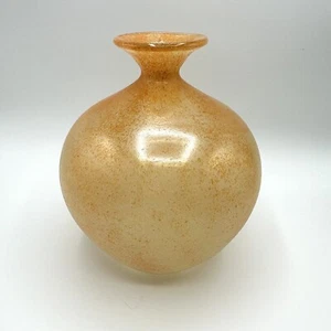 Vase Glas ähnlich A Scavo Technik Glaskunst Rau Handgefertigt Orange - Bild 1 von 10
