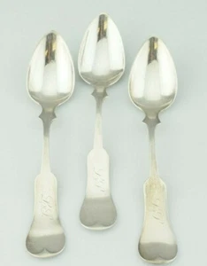 Set of 3 Early American Sterling E. Jaccard Jewelry Co St. Louis, MO 1852 Spoons - Picture 1 of 6