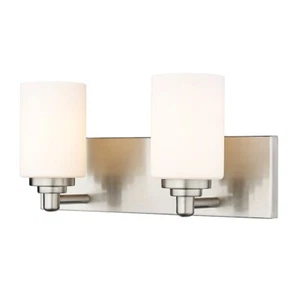 Z-Lite Soledad 2 Light Vanity, Brushed Nickel/White - 485-2V-BN - Picture 1 of 1