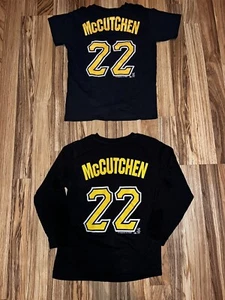 Pittsburgh Pirates McCutchen Boys Long Shirt Sleeve Shirts Sz 4/5 Oil Stains - Picture 1 of 6