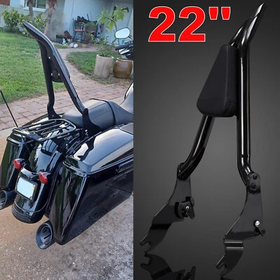 22" Passenger Backrest Sissy Bar For Harley Touring Road King Street Glide 97-08 - Image 1 of 4