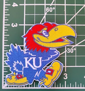 KU Jayhawks 3" Iron On Embroidered Patch ~FREE Tracking! - Picture 1 of 1