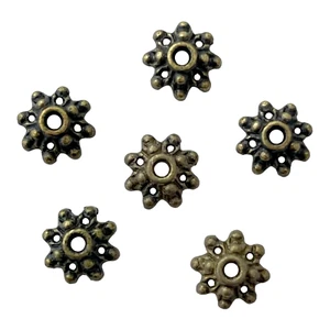 200 pcs Bronze Bead Caps 9mm Flower Cupped Spacers Fits 10-16mm Beading Findings - Picture 1 of 3