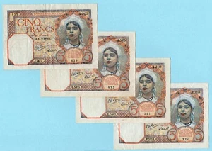 ALGERIA 4x5 Franchi 1941 P77b VF-XF - Foto 1 di 1